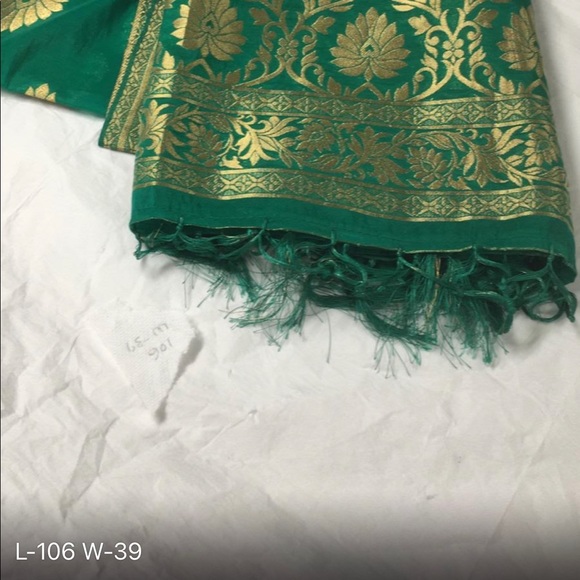 NWOT Indian Dupatta scarf  banarasi tassels full - Picture 8 of 16